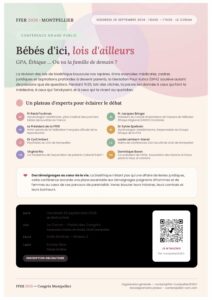 CONFÉRENCE GRAND PUBLIC : Bébés d’ici, lois d’ailleurs : GPA, éthique… Où va la famille de demain ?